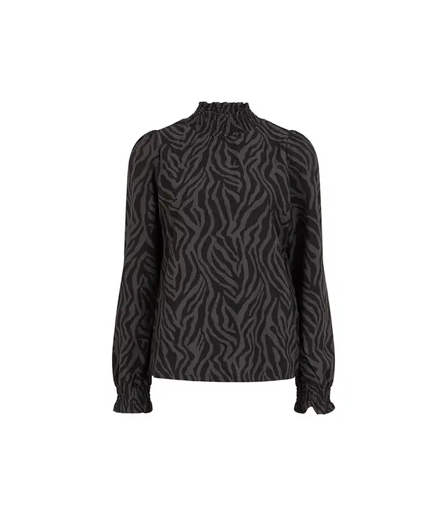 Lofty Manner Blouse Tova Grey Zebra Print