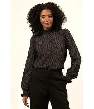 Lofty Manner Lofty Manner Blouse Tova Grey Zebra Print