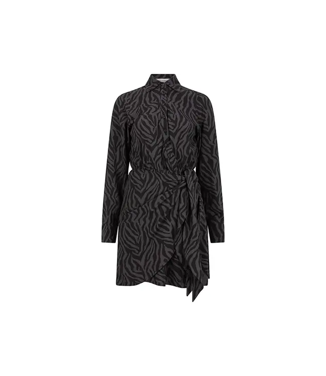 Lofty Manner Jurk Kari Grey Zebra Print