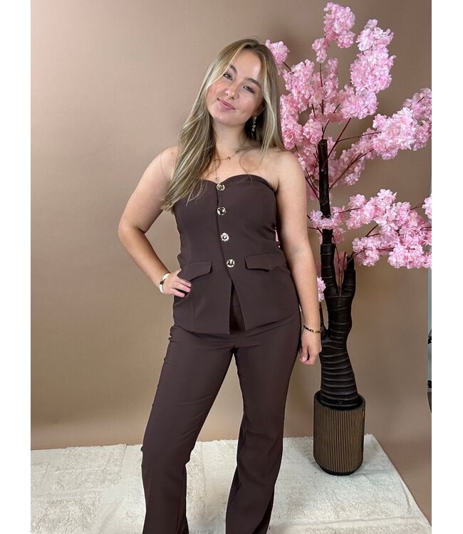 Rinasicmento Top Clara Chocolate Brown