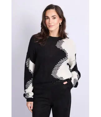 C&S The Label C&S Trui Karly Black / Wool White