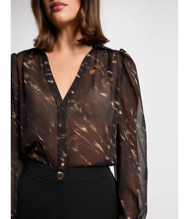 Morgan Blouse Cood.f Black / Camel