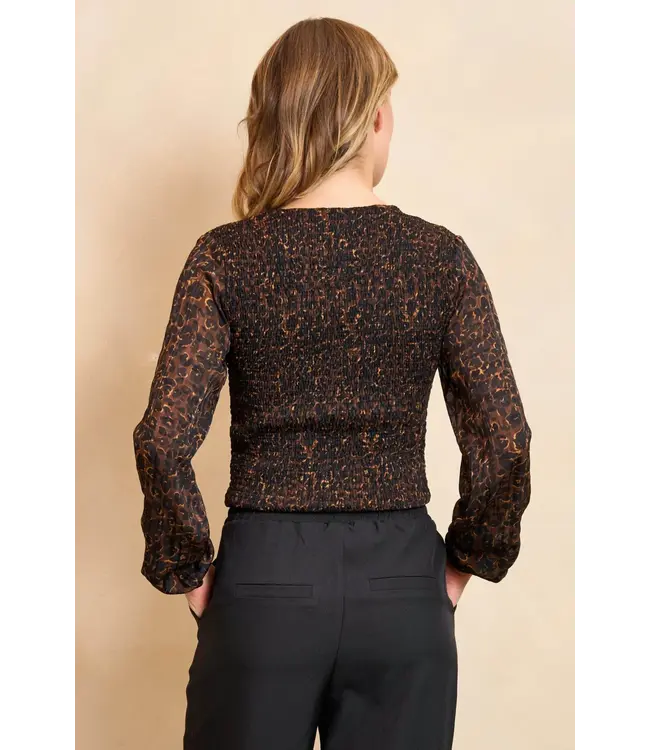 Lofty Manner Top Signe Brown Panther Print