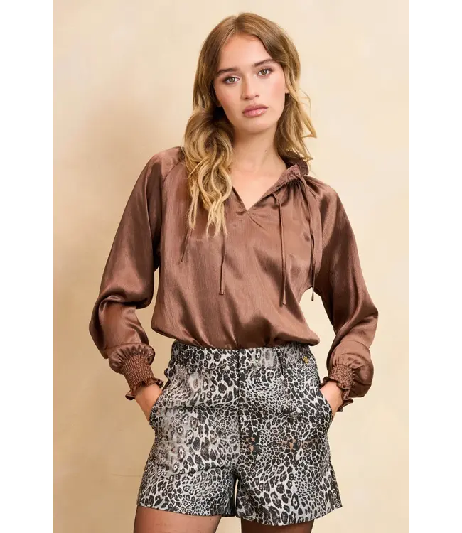 Lofty Manner Blouse Tyra Dark Brown