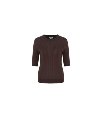 C&S The Label C&S Top Anne Knit Pullover Dark Chocolate