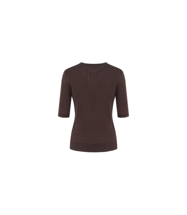C&S Top Anne Knit Pullover Dark Chocolate