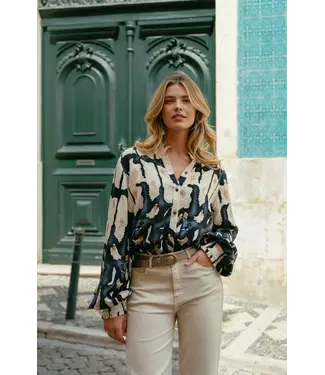 CS The Label C&S Blouse Lara Sand / Light Jeans Blue