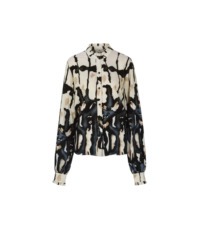 C&S Blouse Lara Sand / Light Jeans Blue