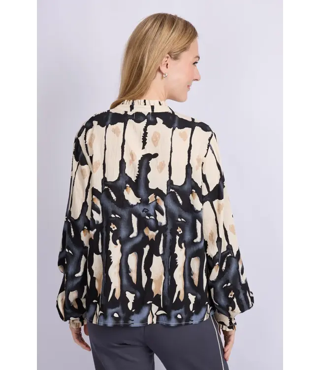 C&S Blouse Lara Sand / Light Jeans Blue