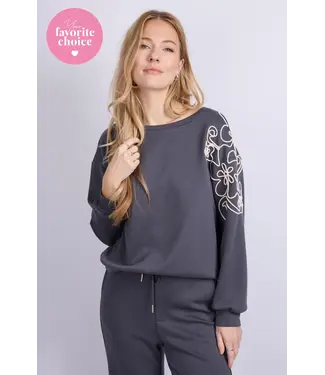 C&S The Label C&S Sweater Wilhelmina Dark Jeans Blue