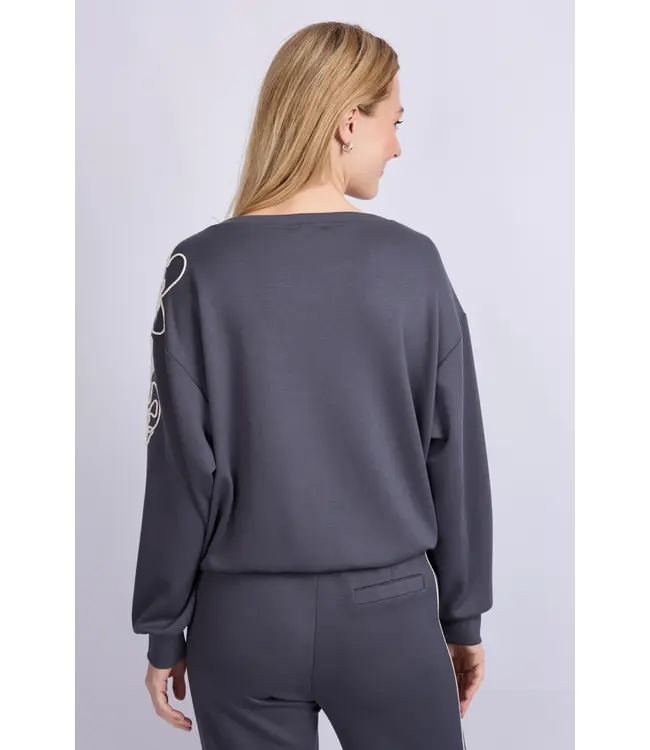 C&S Sweater Wilhelmina Dark Jeans Blue