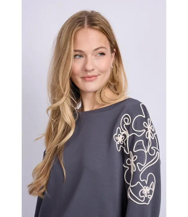 C&S Sweater Wilhelmina Dark Jeans Blue