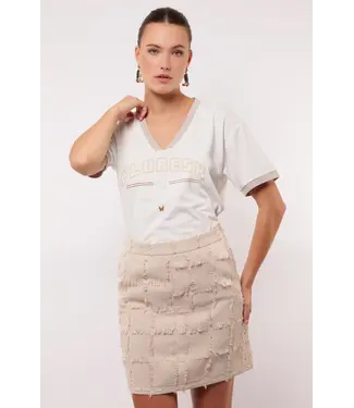 Fluresk Fluresk T-shirt Indira Offwhite / Sand