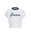 Guess T-shirt Script Crop Pure White