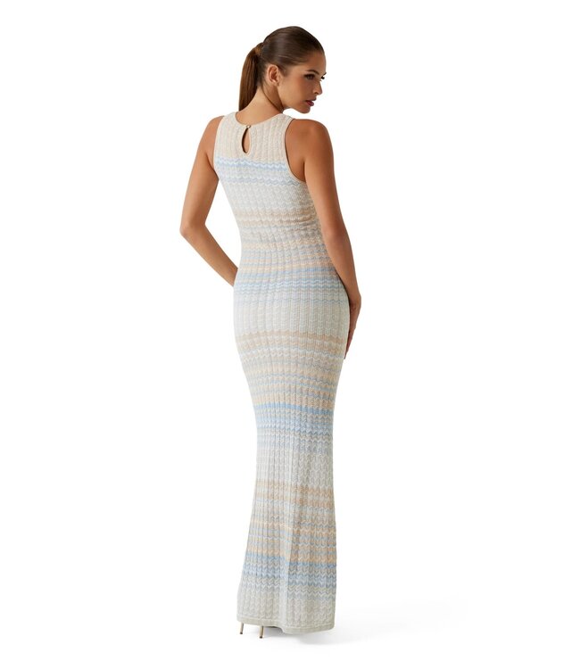 Guess Jurk Rosalyn Light Blue Beige