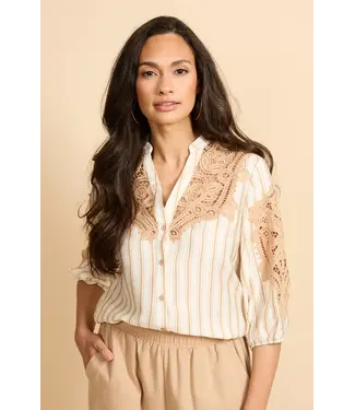 G-maxx G-maxx Blouse Hester Offwhite / Kint Camel