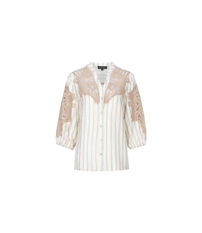 G-maxx Blouse Hester Offwhite / Kint Camel