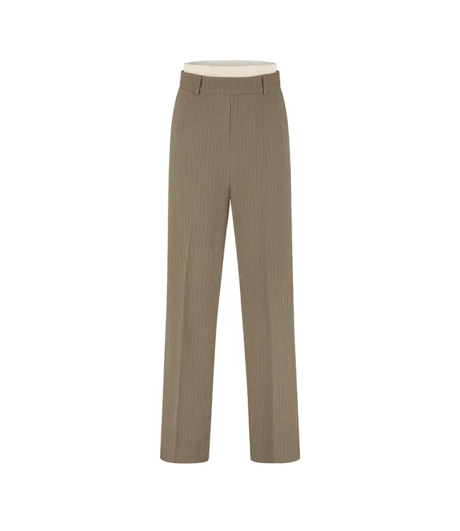 Malelions Women Pantalon Pinstripe Sand