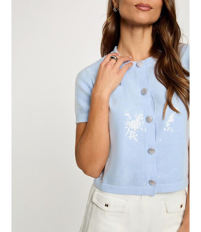 Morgan Top Msekin Oxygene Blue