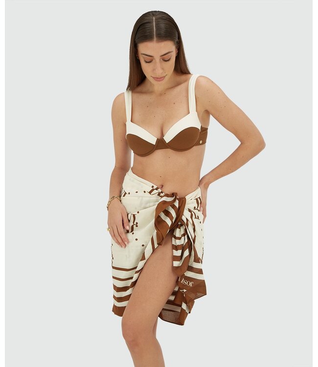 Josh V Omslagdoek Popina Brown Ecru