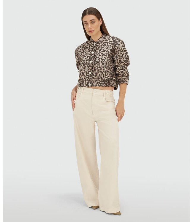 Josh V Bomber Jacket Nadine Leopard Brown