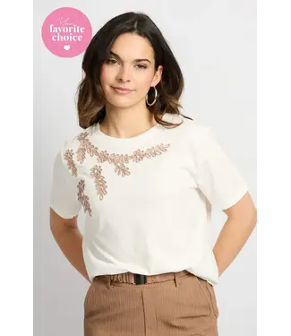 CS The Label CS The Label T-shirt Tika Offwhite / Latte