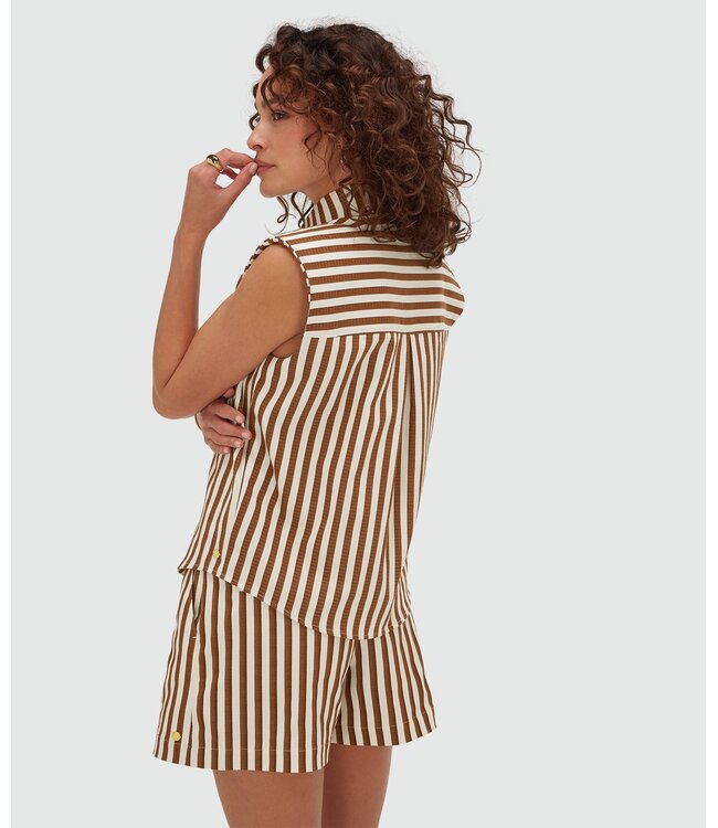 Josh V Top Suusa Mocha Brown Stripe