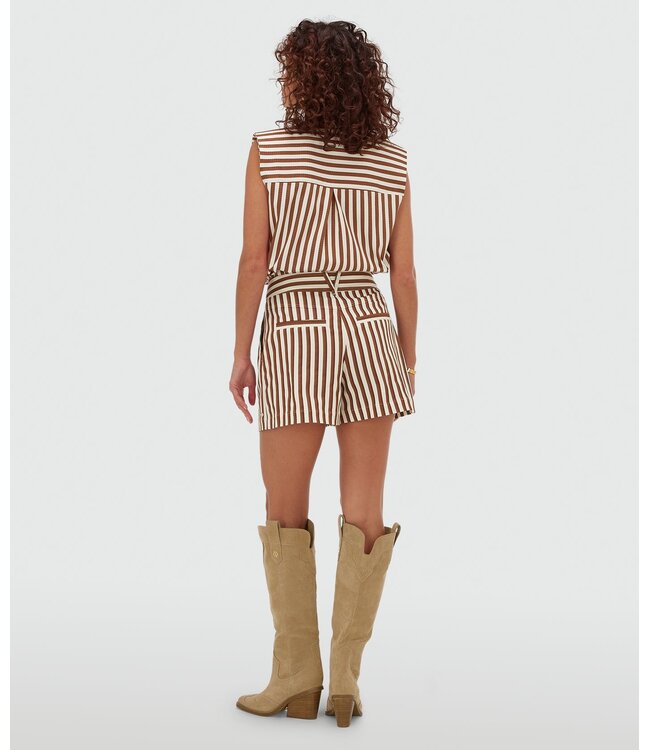 Josh V Short Faris Mocha Brown Stripe