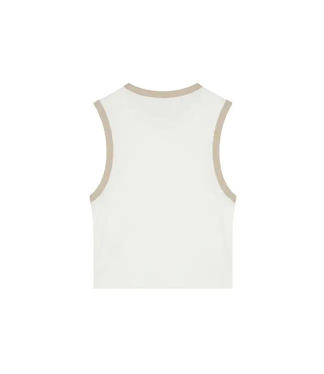 Malelions Women Emblem Sleeveless Crop Top Cream/Sand
