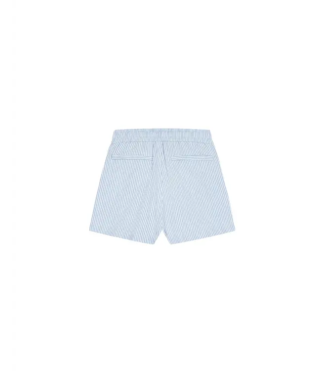 Malelions Women Patch Logo Striped Shorts Vista Blue