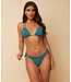 HEYB Bikini Top Cali Smocked Shiny Aqua