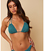 HEYB Bikini Top Cali Smocked Shiny Aqua