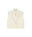 Malelions Women Cropped Emblem Gilet Beige