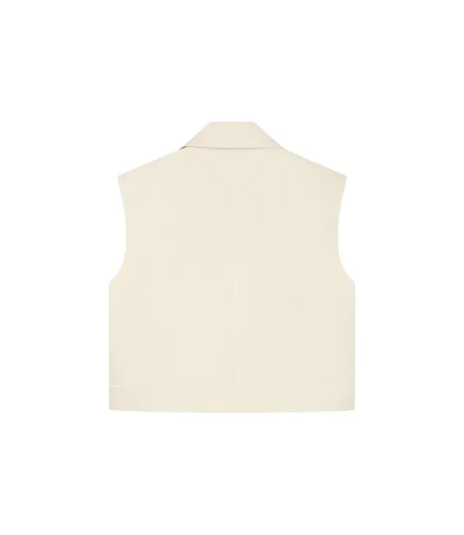 Malelions Women Cropped Emblem Gilet Beige