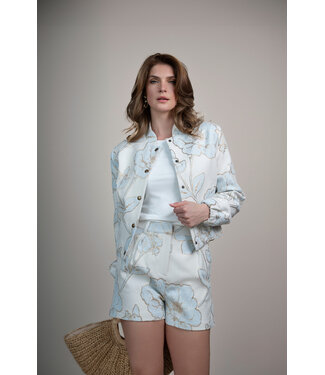 Elvira Elvira Bomber Jacket Lesley Blue Flowers
