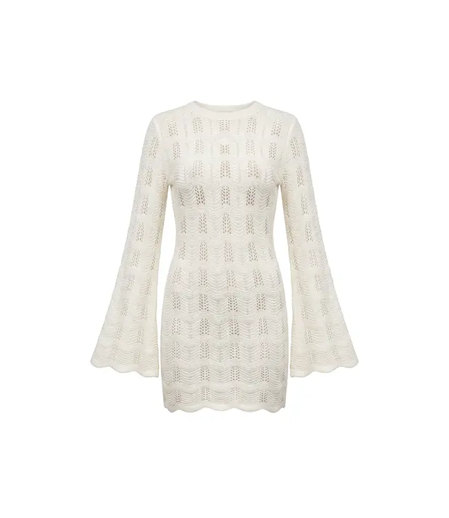 Malelions Women Crochet Jurk Offwhite