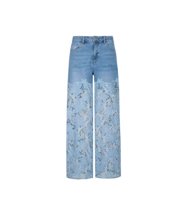 Fluresk Broek Ella Denim Mid Blue