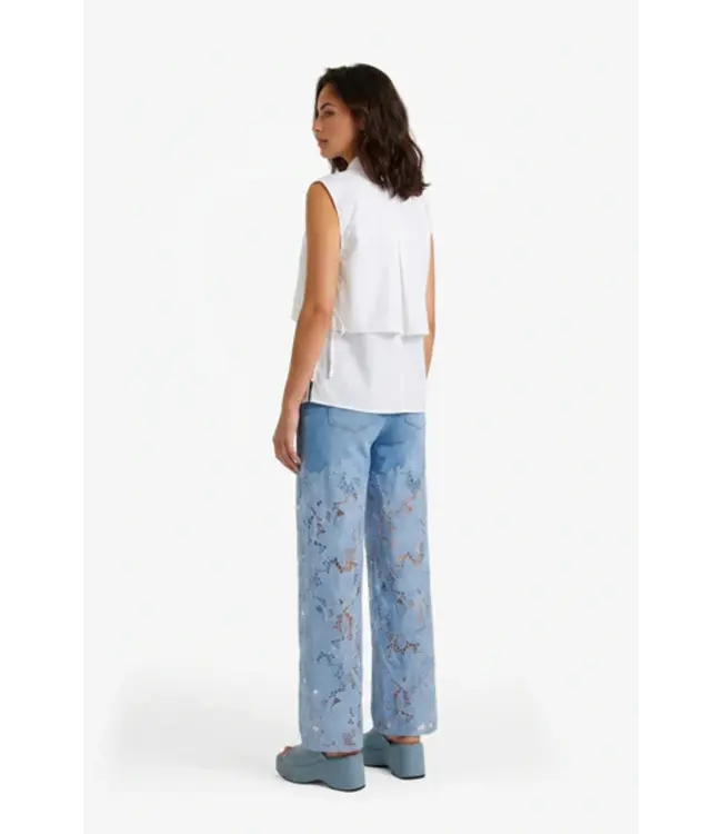 Fluresk Broek Ella Denim Mid Blue