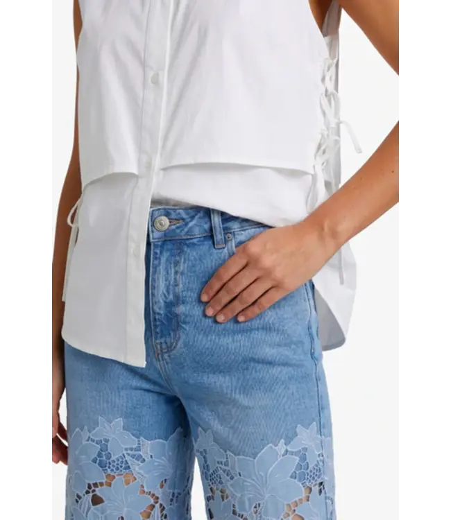 Fluresk Broek Ella Denim Mid Blue