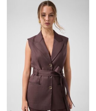 Guess Guess Gilet Carla Linen Brown