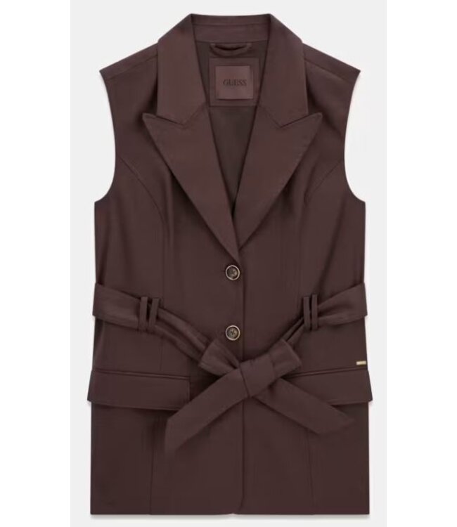 Guess Gilet Carla Linen Brown