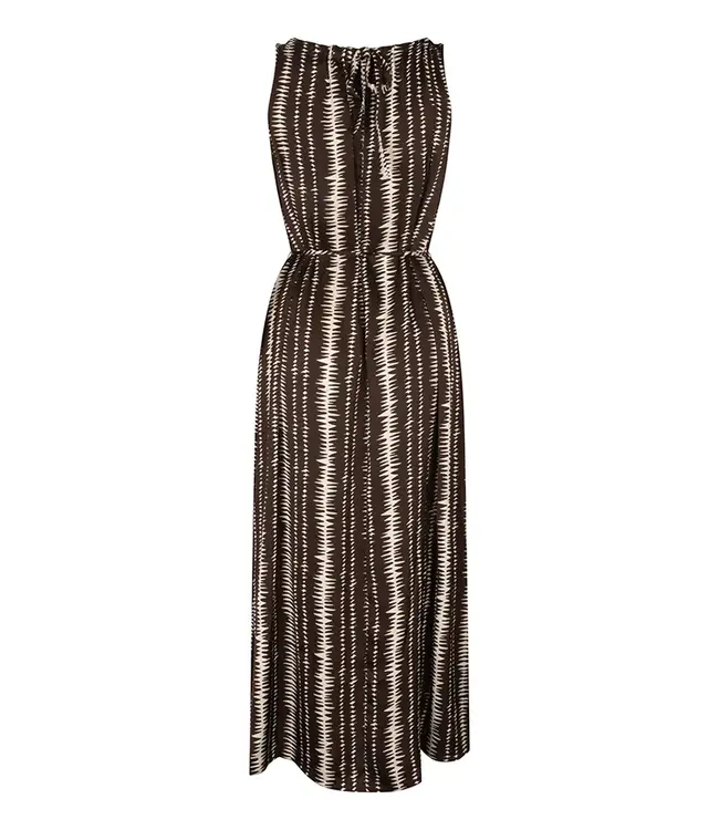 Lofty Manner Jurk Rox Brown Stripe Print
