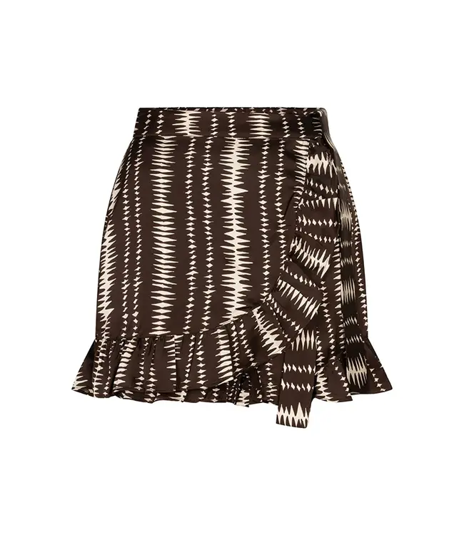 Lofty Manner Short Jazzy Brown Stripe Print