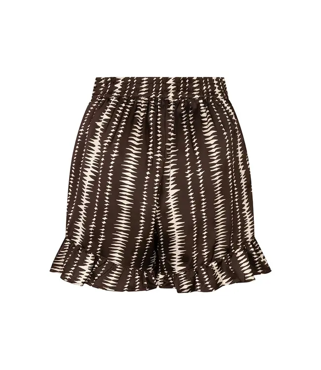 Lofty Manner Short Jazzy Brown Stripe Print