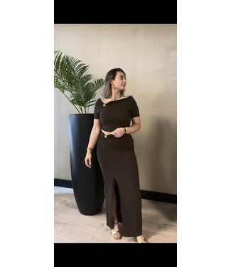 Guess Guess Top Brigitte Off Shoulder Regal Brown