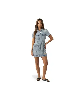 Malelions Malelions Jurk Denim Dress Light Blue