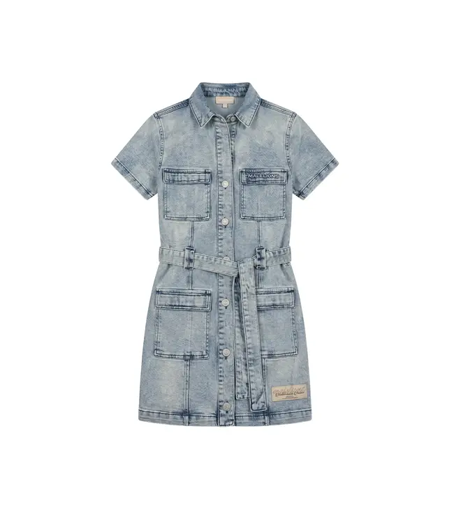 Malelions Jurk Denim Dress Light Blue