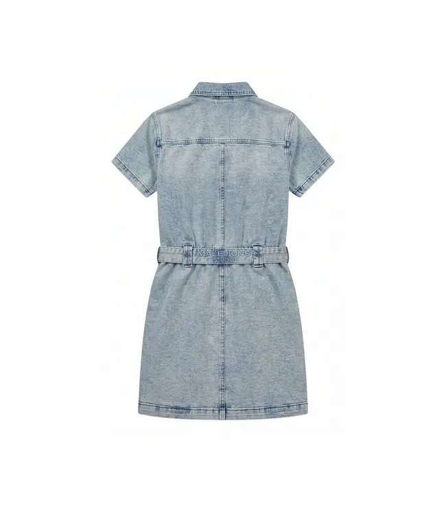 Malelions Jurk Denim Dress Light Blue