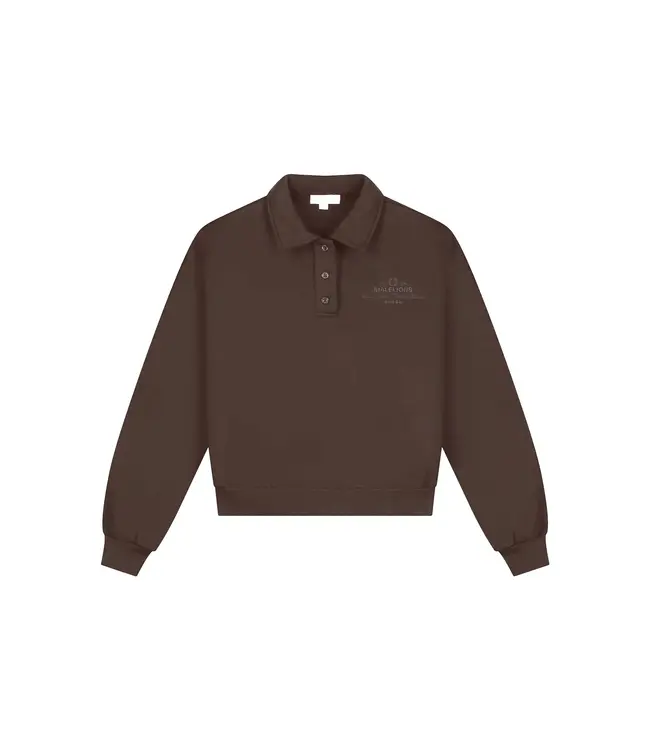 Malelions College Polo Sweater Dark Brown