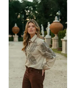 CS The Label CS The Label Blouse Lisanne Sand / Mocha Brown